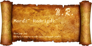 Merő Rodrigó névjegykártya